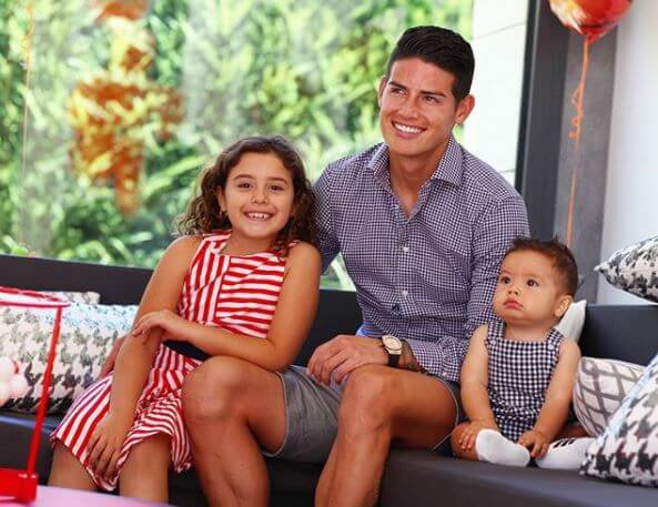 Daniela Ospina's ex-husband, James Rodriguez with his children.